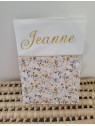 Protège carnet de santé coton floral personnalisable avec prénom