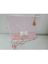Trousse de toilette personnalisée double gaze blanche et or