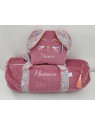 Trousse de toilette lapin personnalisée prénom en velours et liberty Meadow song