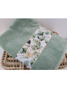 Drap de douche 70x140 vert coton eucalyptus personnalisé
