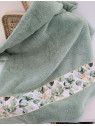 Drap de douche 70x140 vert coton eucalyptus personnalisé