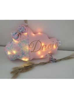 Veilleuse LED nuage personnalisable en liberty Lady Di