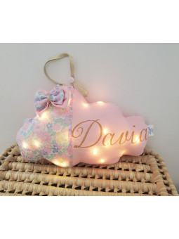 Veilleuse LED nuage personnalisable en liberty Lady Di