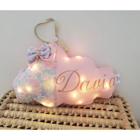 Veilleuse LED nuage personnalisable en liberty Lady Di