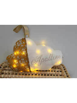 Veilleuse LED nuage liberty Capel moutarde personnalisable