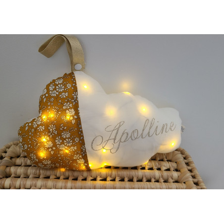 Veilleuse LED nuage liberty Capel moutarde personnalisable