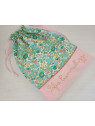Sac pochon personnalisable pour crèche ou maternelle liberty Betsy émeraude