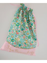 Sac pochon personnalisable pour crèche ou maternelle liberty Betsy émeraude