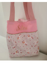 Tote bag personnalisé coton rose et licornes