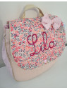 Cartable sac à dos personnalisable pour crèche ou maternelle liberty Wiltshire pois de senteur