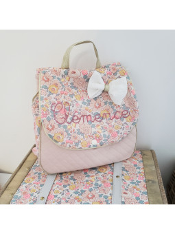 Sac à dos pour entrée en maternelle / crèche personnalisé, liberty Betsy Barbapapa