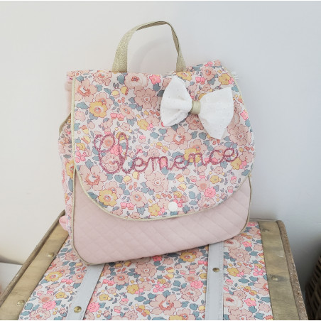 Sac à dos pour entrée en maternelle / crèche personnalisé, liberty Betsy Barbapapa