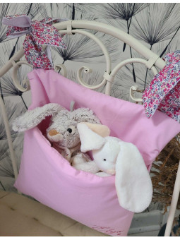 Range-pyjama ou doudous personnalisé à accrocher au lit liberty / coton