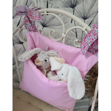 Range-pyjama ou doudous personnalisé à accrocher au lit liberty / coton