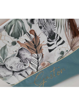 Trousse de toilette personnalisée, thème jungle