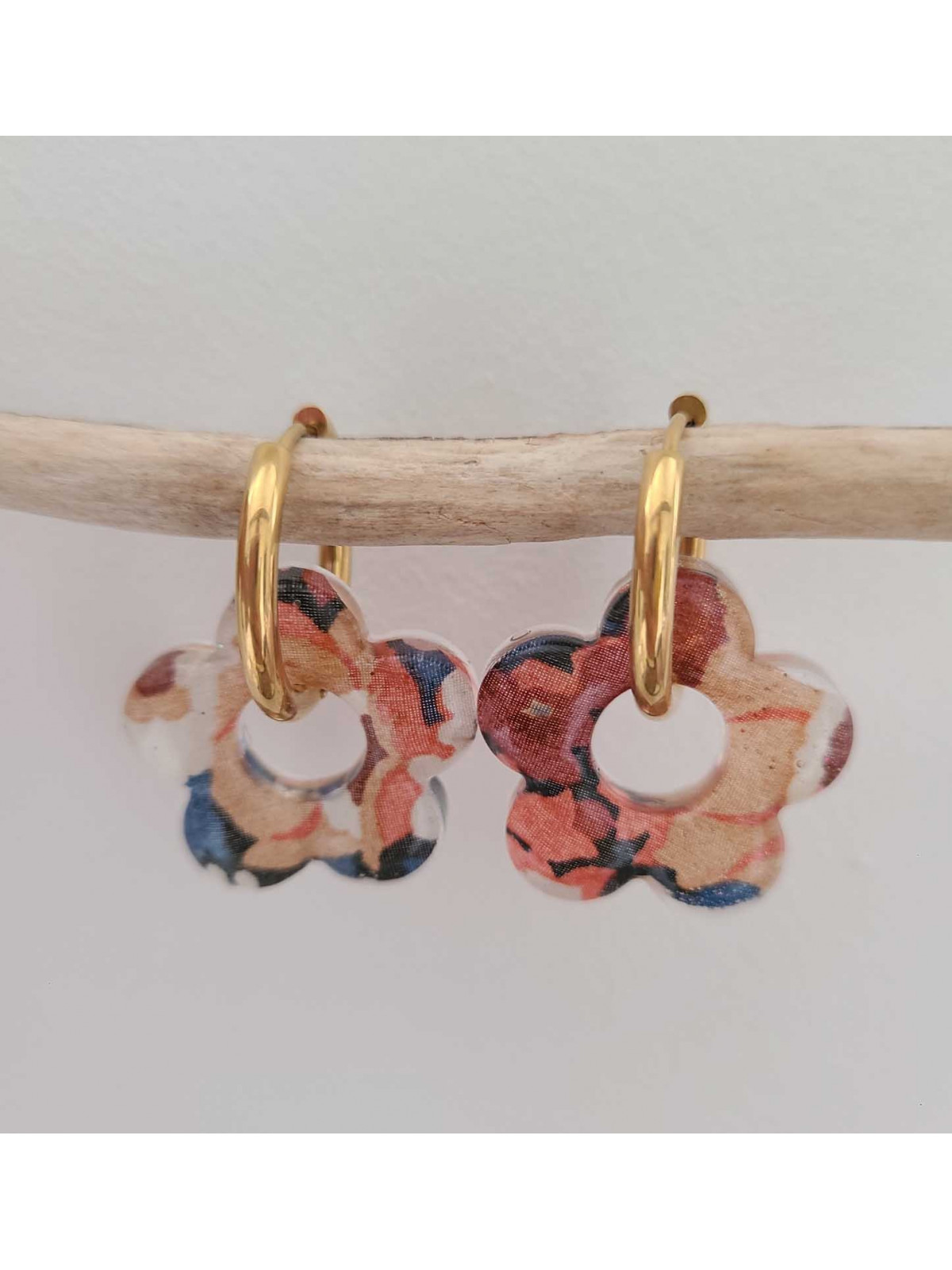 Boucles créoles résine / liberty Thorpe