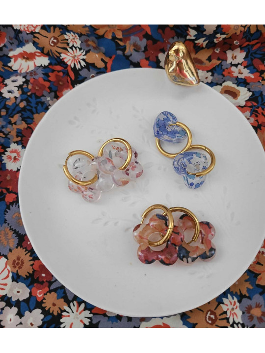 Boucles créoles résine / liberty Thorpe