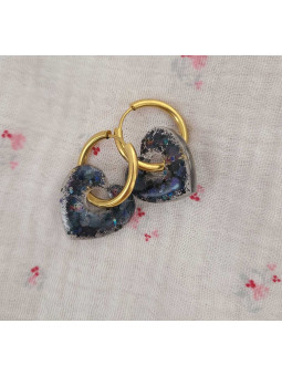 Boucles créoles résine / paillettes