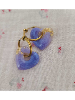 Boucles créoles résine / paillettes