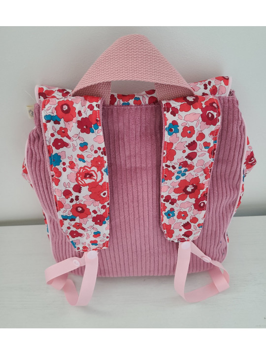 Sac à dos pour entrée en maternelle / crèche personnalisé, liberty Betsy cerise