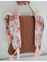 Sac à dos petit lapin maternelle / crèche velours et liberty Madeleine personnalisé
