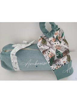 Grande serviette élastiquée et personnalisée pour maternelle thème jungle