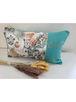 Coussin 30x50 personnalisé joli coton jungle très mode