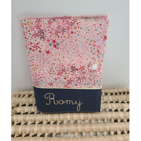 Protège carnet de santé liberty Adelajda étoilé personnalisable