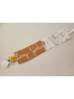 Attache tétine petits animaux personnalisée prénom