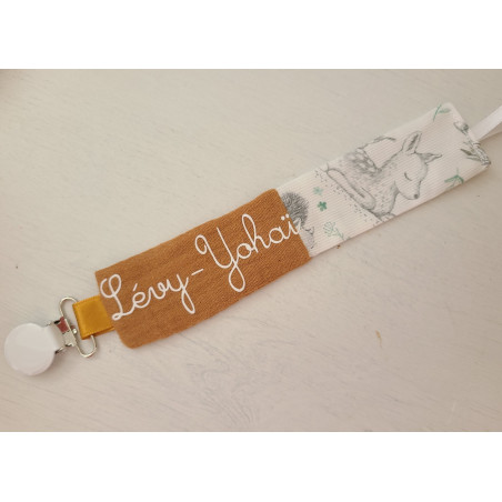 Attache tétine petits animaux personnalisée prénom