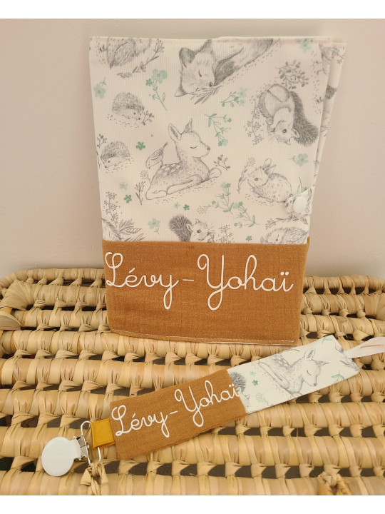 Attache tétine petits animaux personnalisée prénom