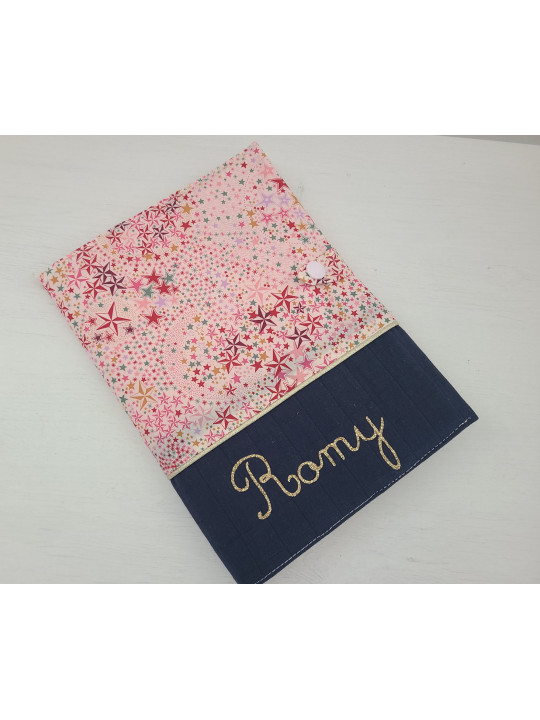 Protège carnet de santé liberty Adelajda étoilé personnalisable