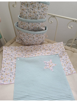 Gigoteuse personnalisée coton floral thème pastel