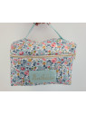 Vanity trousse de toilette personnalisable en liberty Betsy porcelaine matelassé