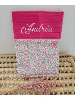 Protège carnet de santé liberty colleen et velours personnalisable avec prénom