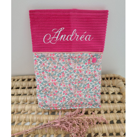 Protège carnet de santé liberty colleen et velours personnalisable avec prénom