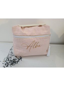 Vanity trousse de toilette personnalisable en double gaze matelassée