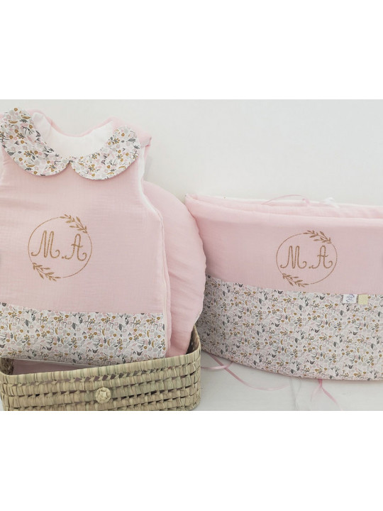 Couverture doublée minkee extra doux avec joli coton floral et double gaze