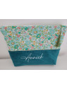 Trousse de toilette personnalisée prénom liberty Betsy émeraude