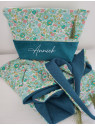 Trousse de toilette personnalisée prénom liberty Betsy émeraude