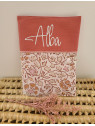 Protège carnet de santé coton floral et coton terracotta personnalisable avec prénom