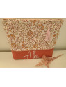Trousse de toilette personnalisée coton floral terracotta