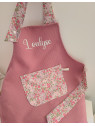 Tablier enfant personnalisé nid d'abeille et liberty (choix de tailles)