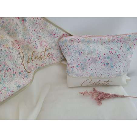Cape de bain personnalisée prénom liberty Adelajada étoilé