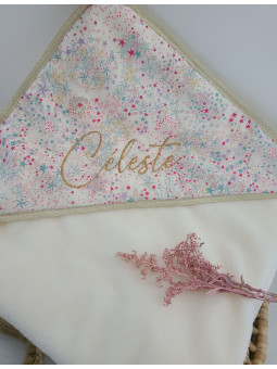 Cape de bain personnalisée prénom liberty Adelajada étoilé
