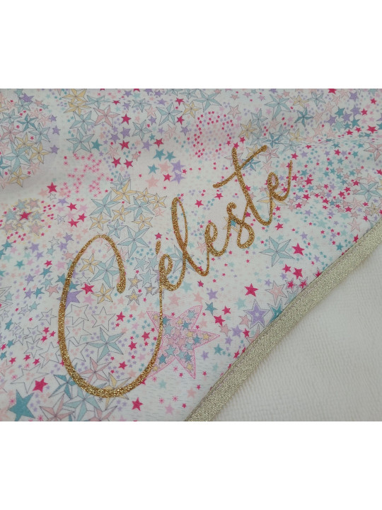 Cape de bain personnalisée prénom liberty Adelajada étoilé