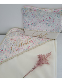 Trousse de toilette liberty Adelajda étoilé, personnalisable avec prénom