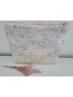 Trousse de toilette liberty Adelajda étoilé, personnalisable avec prénom