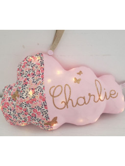 Veilleuse LED nuage personnalisable en liberty wiltshire pois de senteur