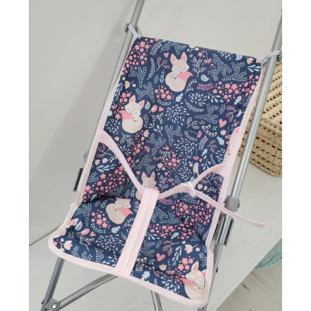 Poussette canne jolis petits renards pour poupée